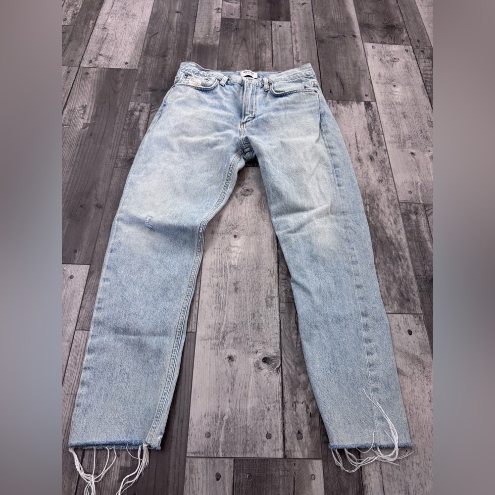 Agolde Men's Cut Off Hero Cotton Distressed Denim Jeans in Vale Sz 30